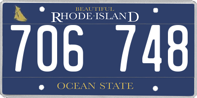 RI license plate 706748