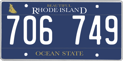 RI license plate 706749