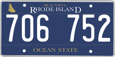RI license plate 706752