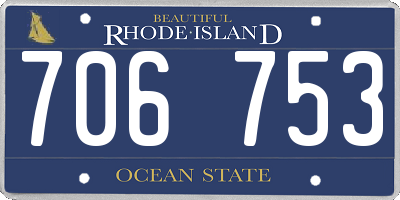 RI license plate 706753