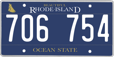 RI license plate 706754