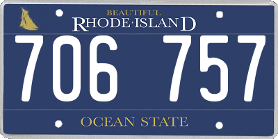 RI license plate 706757
