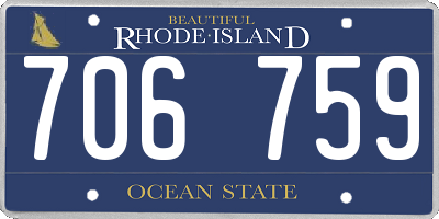 RI license plate 706759