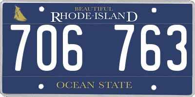 RI license plate 706763
