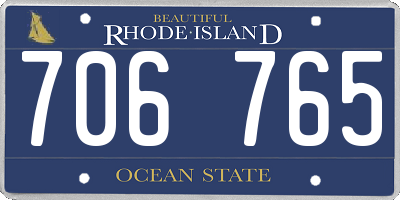 RI license plate 706765