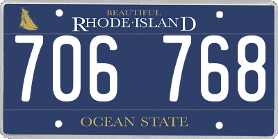RI license plate 706768