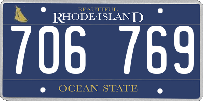 RI license plate 706769