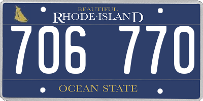 RI license plate 706770