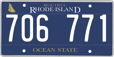 RI license plate 706771