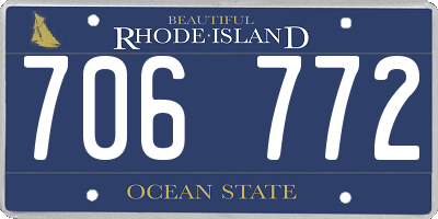 RI license plate 706772