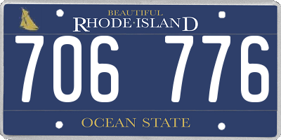 RI license plate 706776