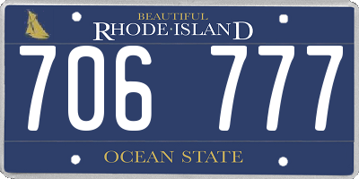 RI license plate 706777