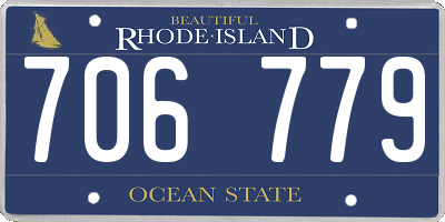 RI license plate 706779