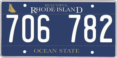 RI license plate 706782