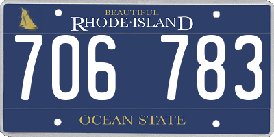 RI license plate 706783