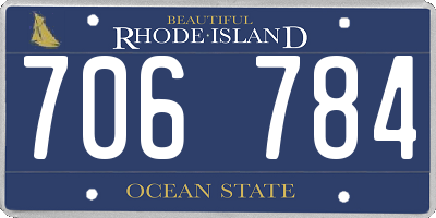 RI license plate 706784