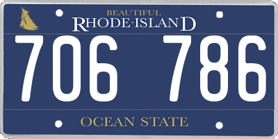 RI license plate 706786
