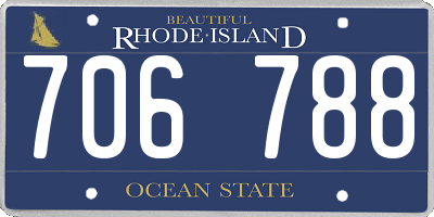 RI license plate 706788