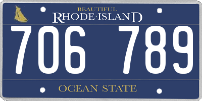 RI license plate 706789