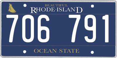RI license plate 706791