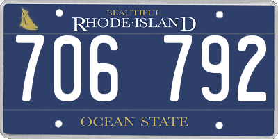 RI license plate 706792