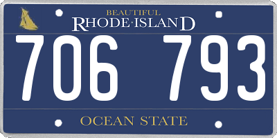 RI license plate 706793