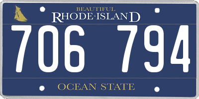 RI license plate 706794