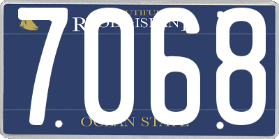 RI license plate 7068