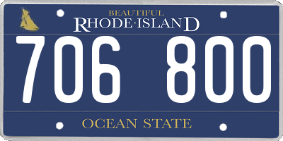RI license plate 706800