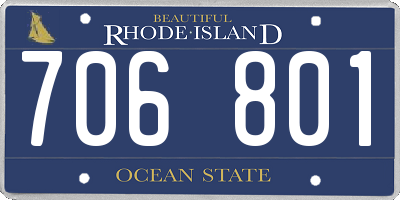 RI license plate 706801