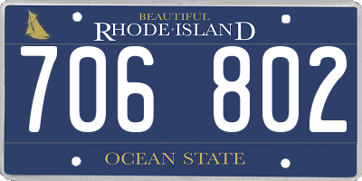 RI license plate 706802