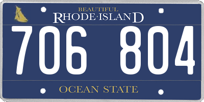 RI license plate 706804