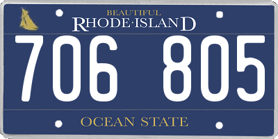 RI license plate 706805
