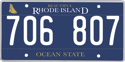 RI license plate 706807