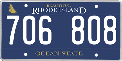 RI license plate 706808