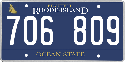 RI license plate 706809