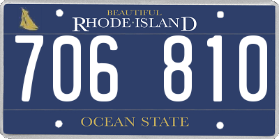 RI license plate 706810