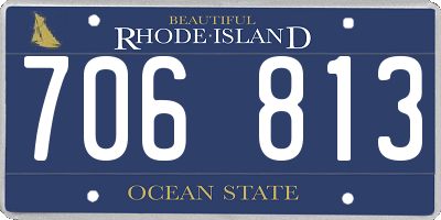 RI license plate 706813