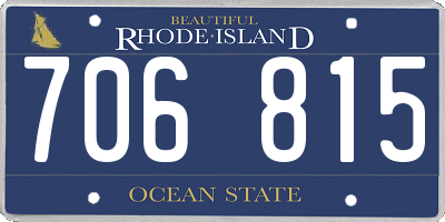 RI license plate 706815