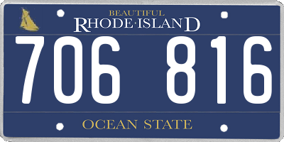 RI license plate 706816