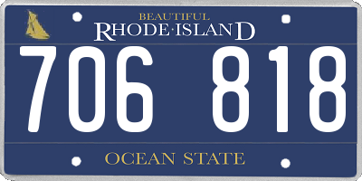 RI license plate 706818