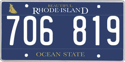 RI license plate 706819