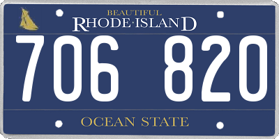 RI license plate 706820
