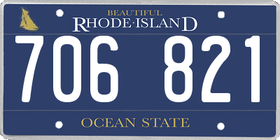 RI license plate 706821