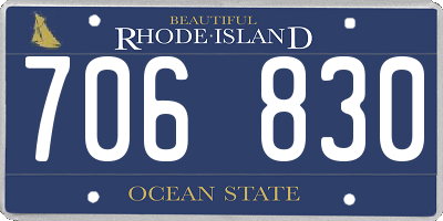 RI license plate 706830