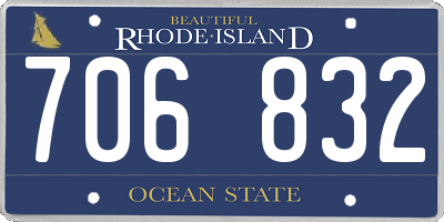 RI license plate 706832