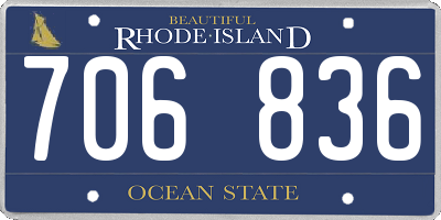 RI license plate 706836