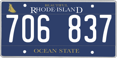 RI license plate 706837