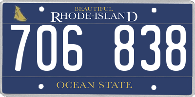 RI license plate 706838