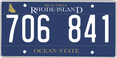 RI license plate 706841